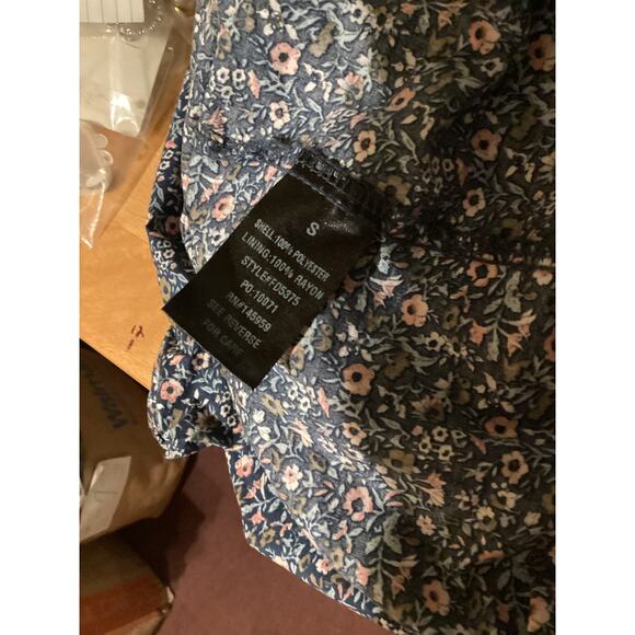 5071 Dress Forum Temecula Dress Navy Floral Sleeveless Tiered Ruffle Midi Small - Picture 5 of 7